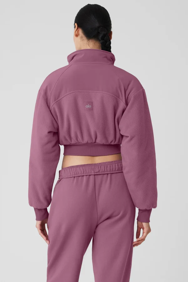 Polar Fleece Cropped Wintry Mix Jacket - Soft Mulberry
