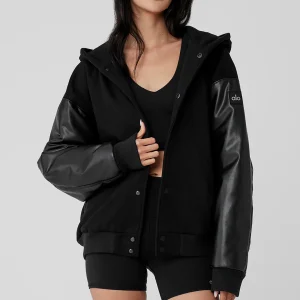 Select Hooded Bomber Jacket - Black