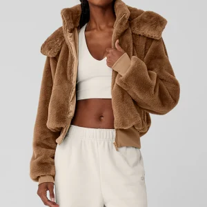 Faux Fur Foxy Jacket - Toasted Almond