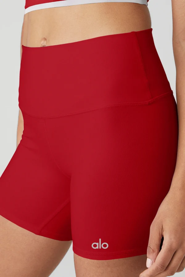 5 Airbrush High-Waist Biker Short - Classic Red