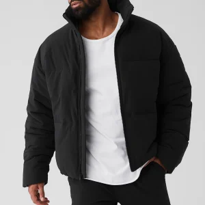 Stretch Woven Street Puffer - Black