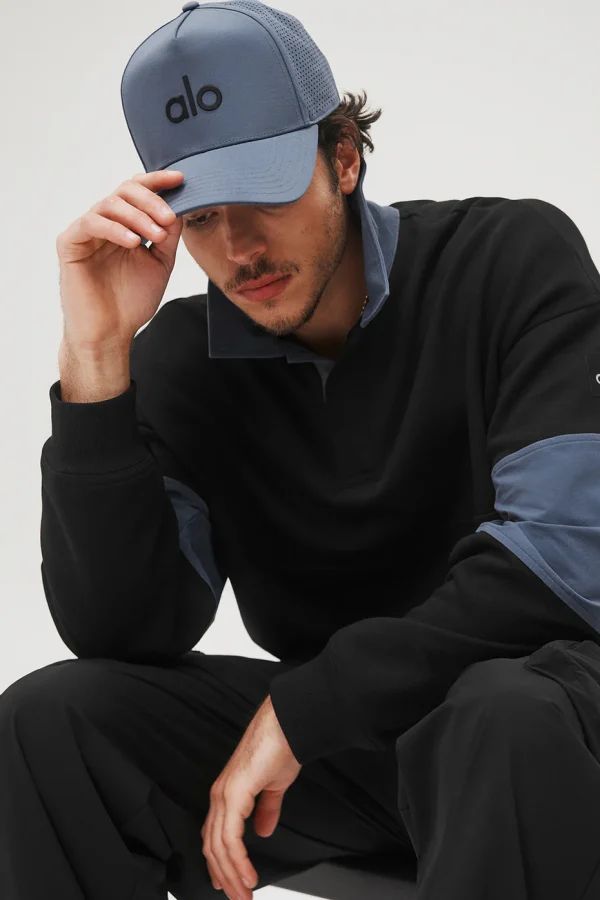 Mixmatch Rugby Sweatshirt - Black/Bluestone