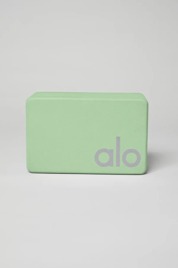 Uplifting Yoga Block - Honeydew/Silver