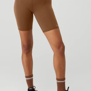 7 High-Waist Biker Short - Cinnamon Brown