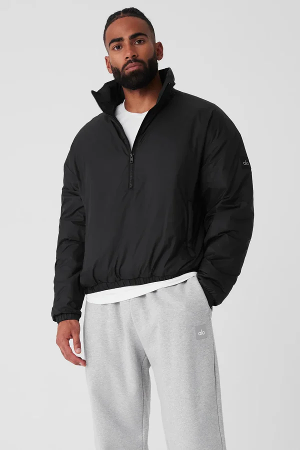 Latitude Light Weight 1/2 Zip Pullover Jacket - Black