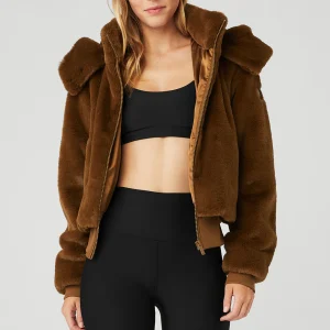 Faux Fur Foxy Jacket - Chocolate