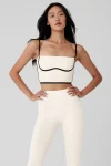 Airbrush Streamlined Bra Tank - Ivory/Black