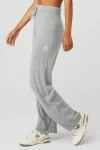 Cashmere High-Waist Jet Set Wide Leg Pant - Dove Grey Heather