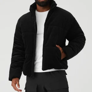 Corduroy Stage Puffer - Black