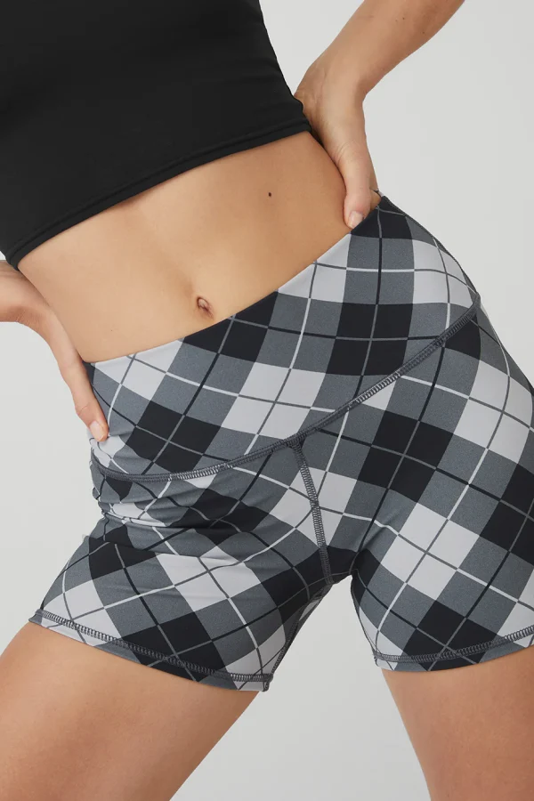 4 Vapor High-Waist Argyle Short - Black/Anthracite