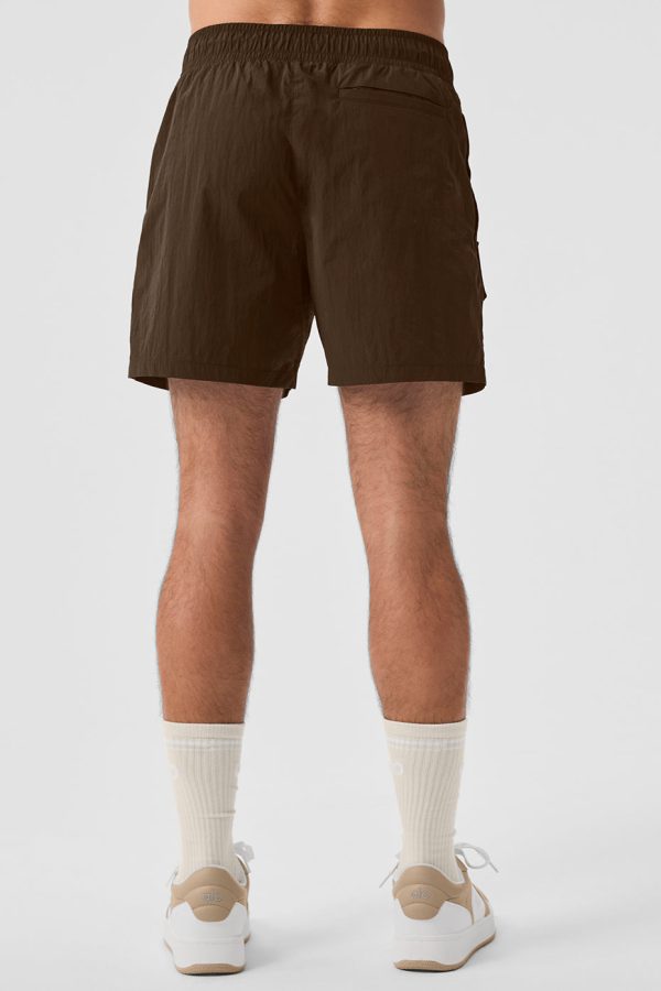 7″ Crinkle Nylon Excursion Cargo Short – Espresso