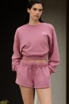 Cropped Accolade Crewneck – Pink Wild Rose