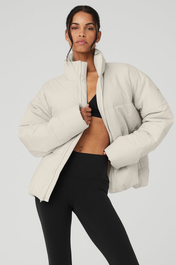 Stretch Woven Street Puffer ?C Bone