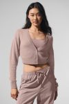 Sheer Cashmere Cropped Cardigan ?C Taupe