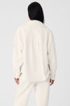 Ribbed Velour Mountain Side Shacket ?C Ivory
