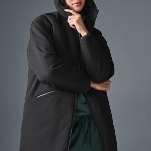 Rain Or Shine Puffer Long Coat ?C Black