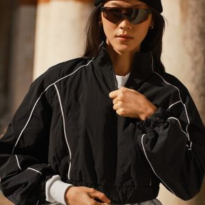 Motivate Full-Zip Track Jacket ?C Black/White