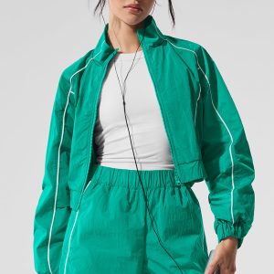 Motivate Full-Zip Track Jacket ?C Spruce Green/White