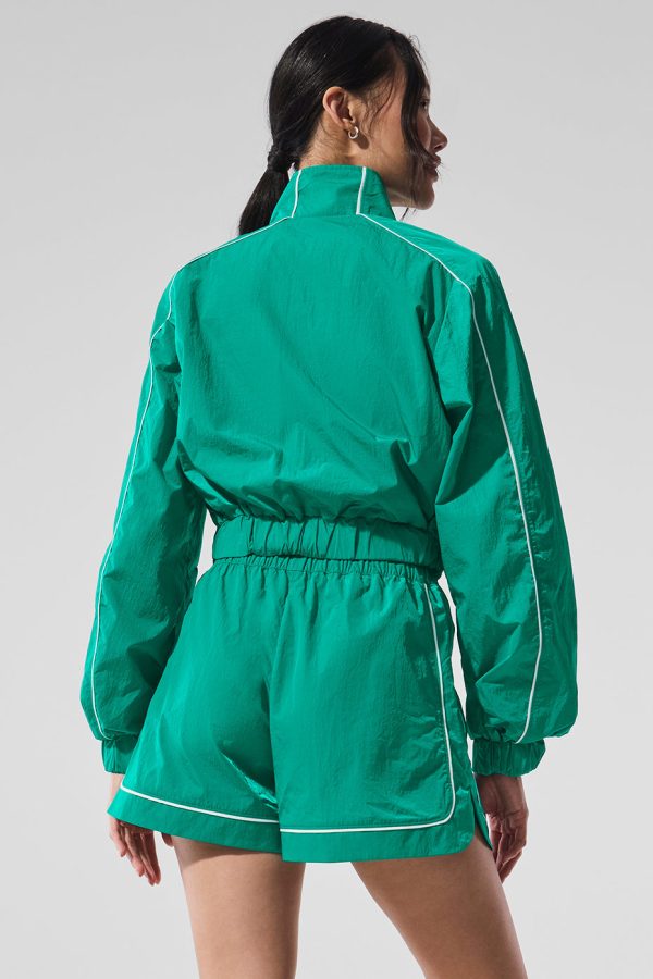 Motivate Full-Zip Track Jacket ?C Spruce Green/White