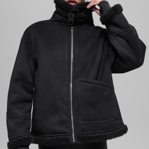 Faux Shearling Grand Jacket ?C Black