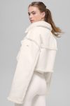 Faux Shearling Snowfall Cropped Jacket ?C Ivory