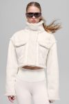 Faux Shearling Snowfall Cropped Jacket ?C Ivory