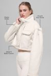 Faux Shearling Snowfall Cropped Jacket ?C Ivory