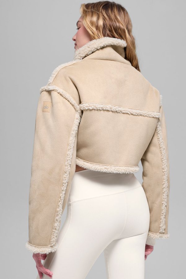 Faux Shearling Snowfall Cropped Jacket ?C Woodland Tan