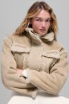 Faux Shearling Snowfall Cropped Jacket ?C Woodland Tan