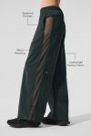 High-Waist Origin Wide Leg Track Pant ?C Charcoal Green