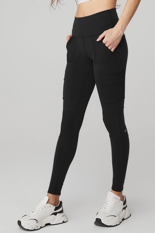 High-Waist Cargo Legging ?C Black