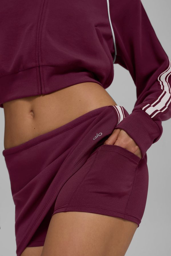 Track Star Mini Skirt ?C Burgundy