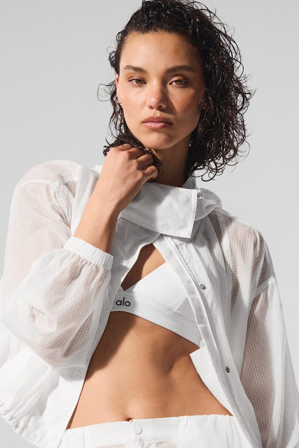 Cropped Game Time Full Zip Jacket ?C White